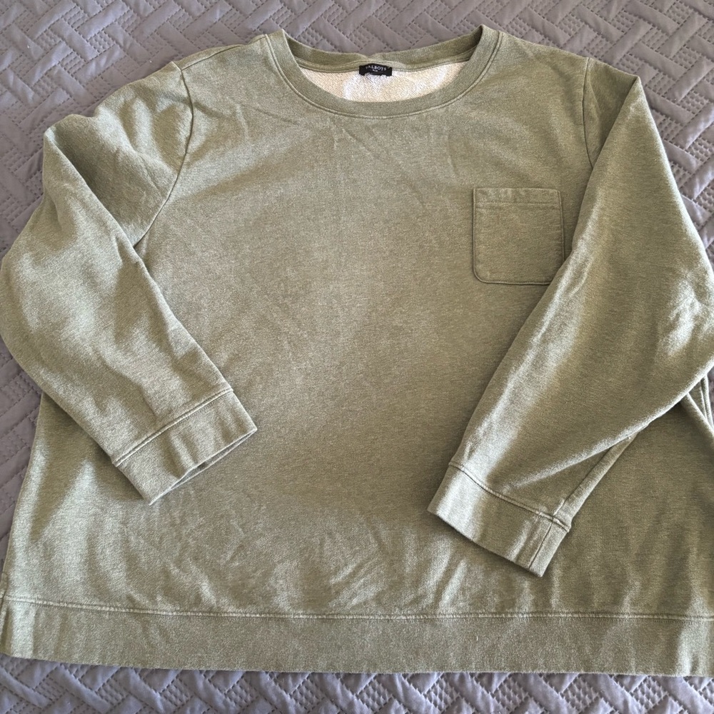 Talbots French Terry 3X Relaxed Pocket Sweatshirt
